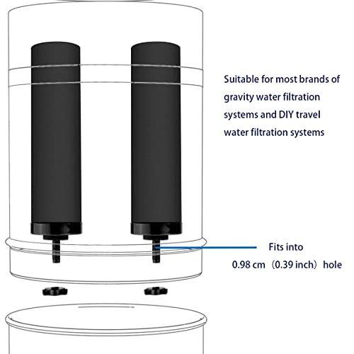 4PCS Black Filters for Purification Unit Filter Replacement Household Bucket Filtration System Gravity Water Filter System Purifier Survival