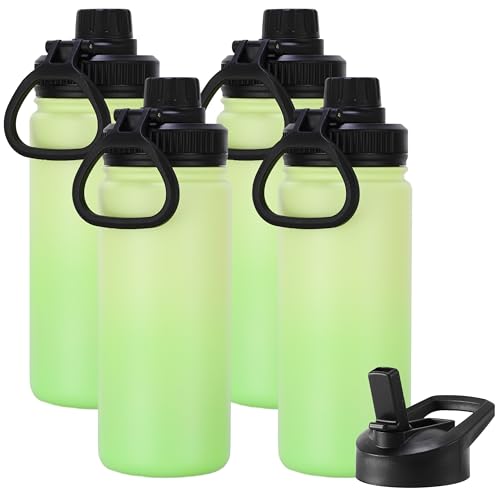16 oz Kids Water Bottle for School Stainless Steel Double Wall Vacuum Insulated Water Bottle with Straw lids & Spout Lid (4 Count)