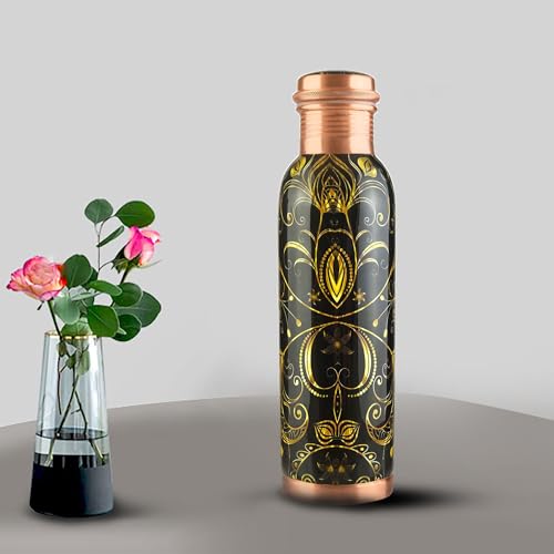100% Handcrafted Bubble Engrave Pure Copper Water Bottle or Drinking Water