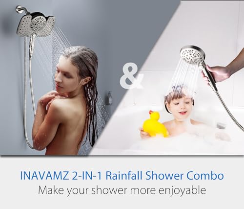 Rain Shower Head with Filtered Handheld Spray Combo Nickel 2.5 GPM