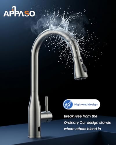 Touchless Kitchen Faucet with Soap Dispenser and Pull Down Sprayer