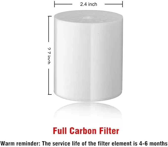 20 Stage Shower Hard Water Purification Filter Showerhead Activated Carbon Water Purifier Chlorine Removal Reduce Dry Itchy Skin(Full carbon Filter)