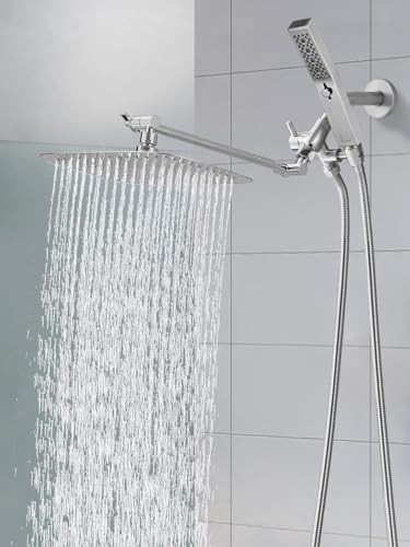 All Metal 12" Rain Shower Head with Handheld for Bathroom Upgrade