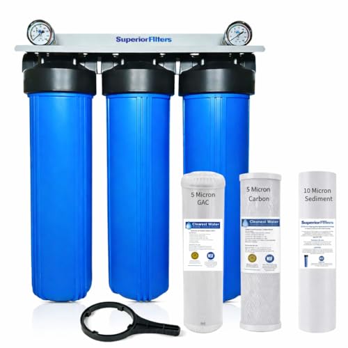 Whole House 3 Stage Filter System 20x4.5 Big Blue w