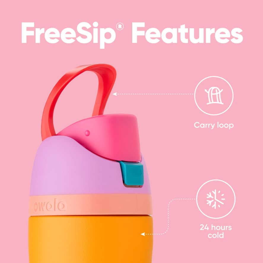 FreeSip Stainless Steel Water Bottle 24 oz Orchid