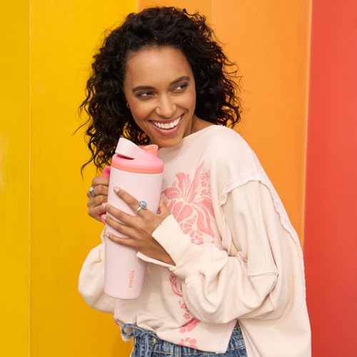 FreeSip Tumbler Stainless Steel Water Bottle 30 oz Rose Quartz