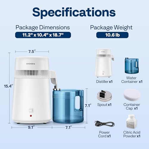 1.1 Gallon 4L 750W Water Distiller Countertop