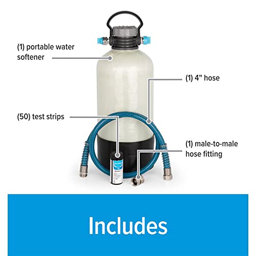TastePURE Portable Compact 4 GPM Hard Water Softener Kit with Carry Handle