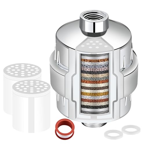 Shower Filter for Hard Water Two Replacement Cartridge High Output