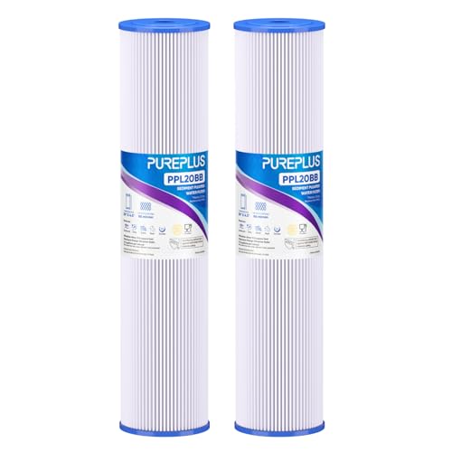 50 Micron 20" x 4.5" Whole House Pleated Sediment Filter for Well Water (2 Count)