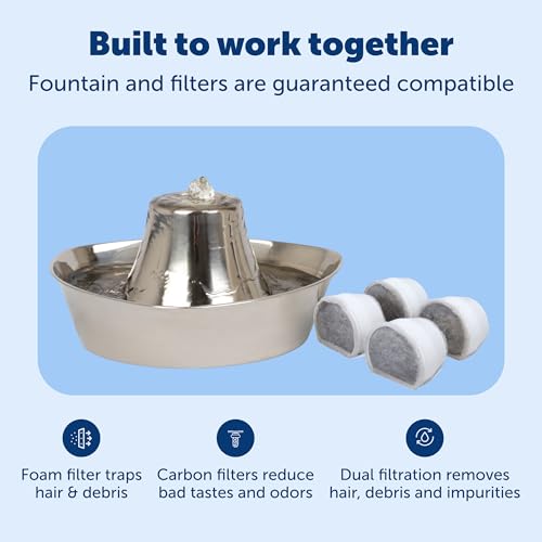 Seaside Stainless Cat & Dog Fountain with 4