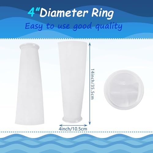 16 Pack 4 Inch Filter Socks 200 μm for Reef and Saltwater Tanks