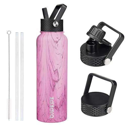 40oz Insulated Water Bottle with Straw Lid