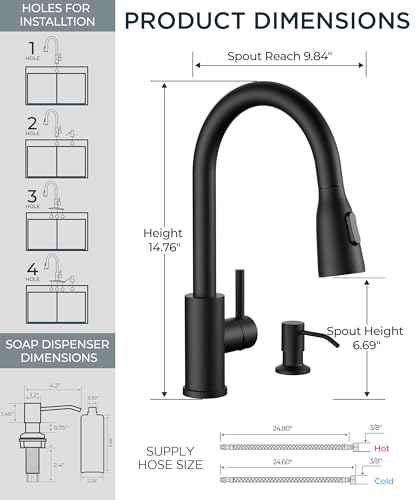 LED Kitchen Faucet with Soap Dispenser