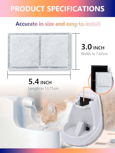 6 Pack Cat Water Fountain Replacement Carbon Filters (6 Count)