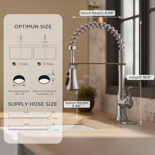Rustic Kitchen Faucet with Pull Down Sprayer
