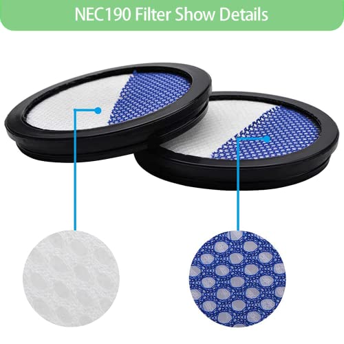 6 Pack Replacement Filter for Eureka NEC280TL Cordless Stick Vacuum Cleaner (6 Count)