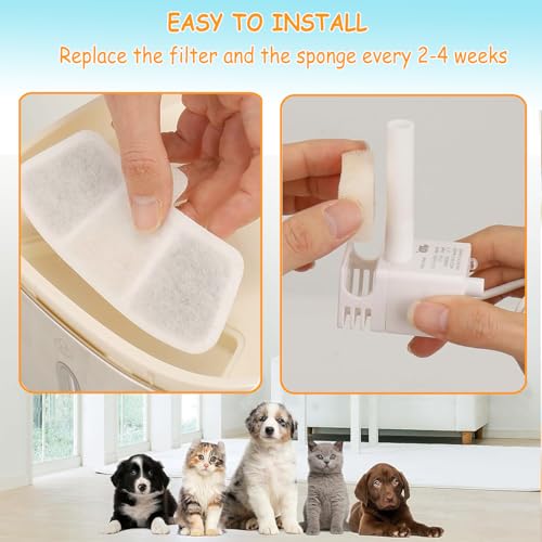 18 Pack PW04 3.5L Wireless Pet Fountain Filters for Hard Water (36 Count)