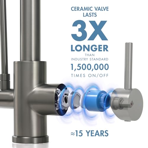 3 in 1 Kitchen Faucet with Water Filter and Pull Down Sprayer