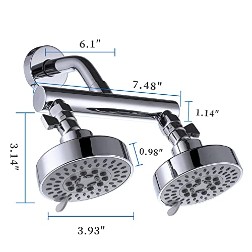 Double Shower Head with Shut