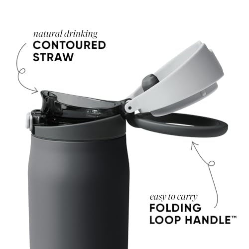 Water Bottle with Straw & Handle