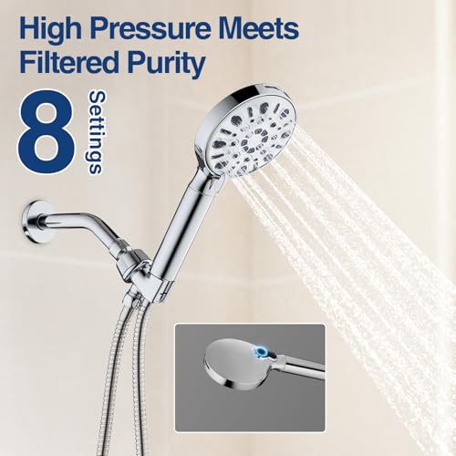 Filtered Shower Head with 8 Spray Modes