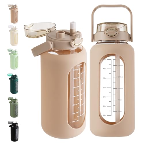 42 oz Glass Water Bottle with 2