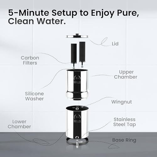 2.25G Stainless Steel Water Filter with 2 Carbon Filters