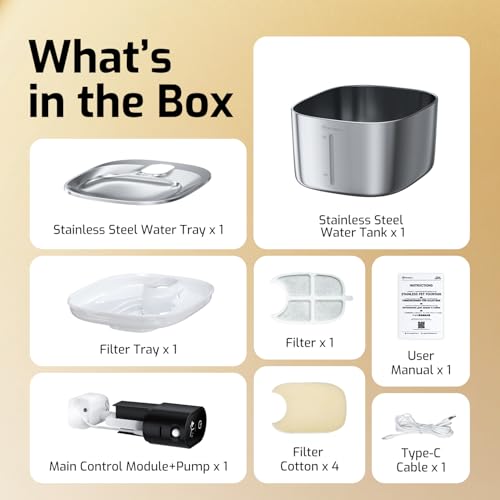 Wireless Cat Water Fountain Stainless Steel