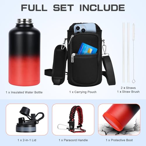1 Gallon Water Bottle Insulated 128oz Stainless Steel Jug