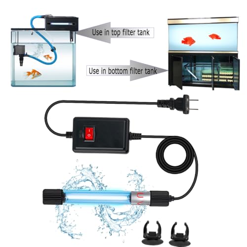 Aquarium UVC Clean Light Algae Clear Green Bloom Clean Fish Tank UVC Water Clean Lamp for Sump Pond Filter Tank