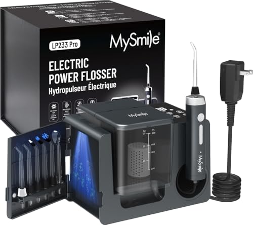 LP233 Pro UVC Sterilizable Countertop Water flossers for Teeth 800ML Digital Display Electric Oral Irrigator with a Water Filter 3 Modes and 6 Jet Tips