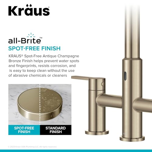 Oletto Touchless Sensor Bridge Kitchen Faucet with Pull