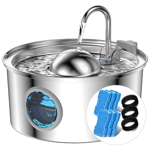 Cat Water Fountain with 6 Filters + 3 Sponge Filters