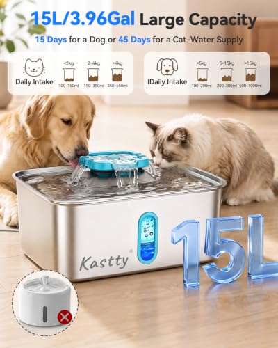 4Gal 15L Large Dog Water Fountain