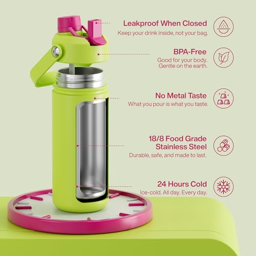 Insulated Water Bottle with Straw Stainless Steel Water Bottle