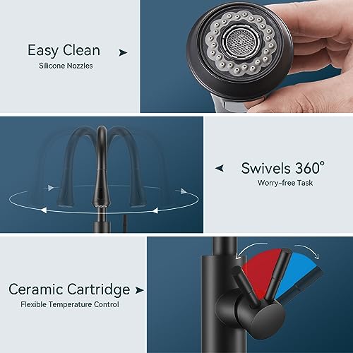 Kitchen Faucet with Temperature Digital Display