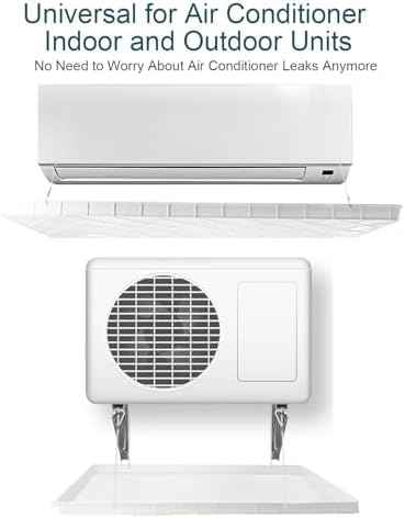 Air Conditioner Condensate Drain Pan Indoor Outdoor Unit Water Collecting and Drainage Drip Tray Kit Collector,Large Plastic Drip Tray for Air Conditioner, Drip Pan Catcher with Mounting Acc