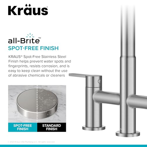 Oletto Bridge Kitchen Faucet with Pull