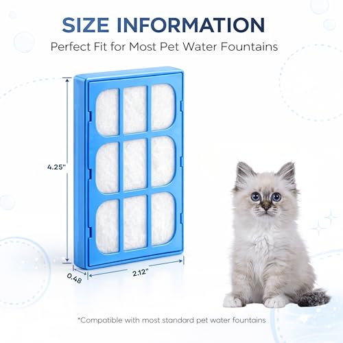 Replacement Water Filter Cartridges Compatible with Cat Mate & Dog Mate Fountains (8 Count)