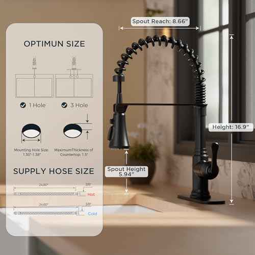 Rustic Black Kitchen Faucet with Pull Down Sprayer
