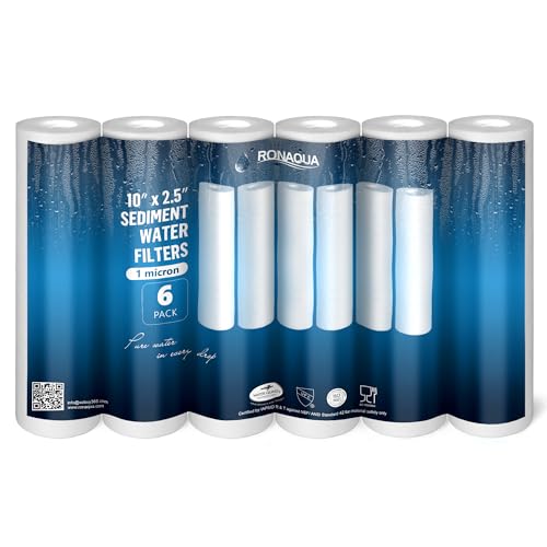 1 Micron Sediment Water Filter Cartridge 10"x2.5" (6 Count)