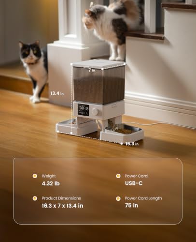 Automatic Cat Feeder for 2 Cats Pets