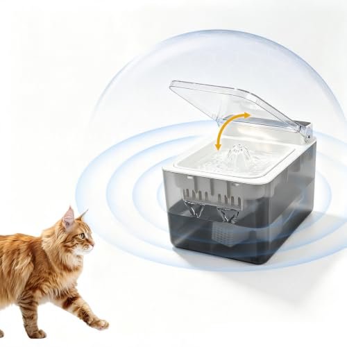 2026 New Upgrade Wireless Cat Water Fountain of 3L with Induction Lid