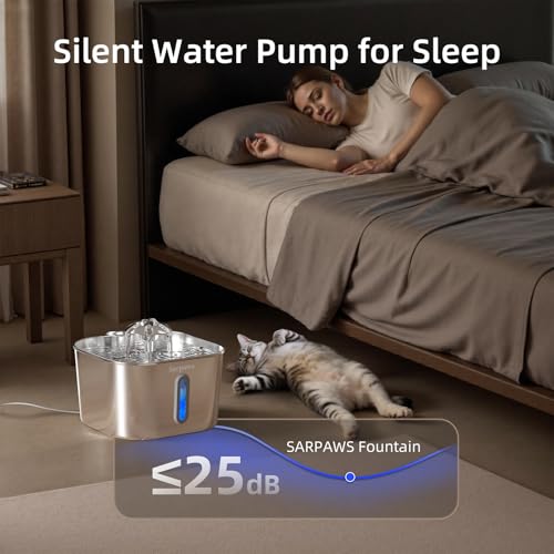 Cat Water Fountain Stainless Steel：74oz