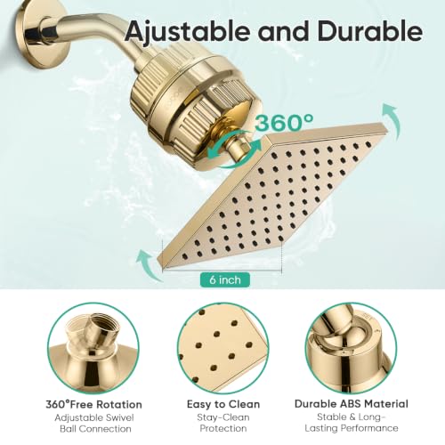 High Pressure Filtered Shower Head with Filters for Hard Water Combo