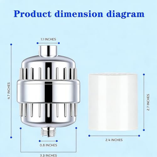 36 Stage Shower Filter with Vitamin C E for Hard Water with 3 Cartridges