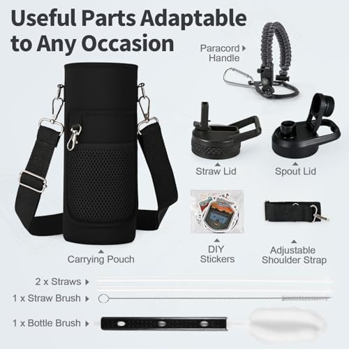 40 oz Insulated Water Bottle with Straw