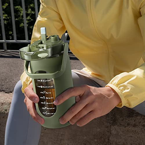 52 oz Glass Water Bottle with 2
