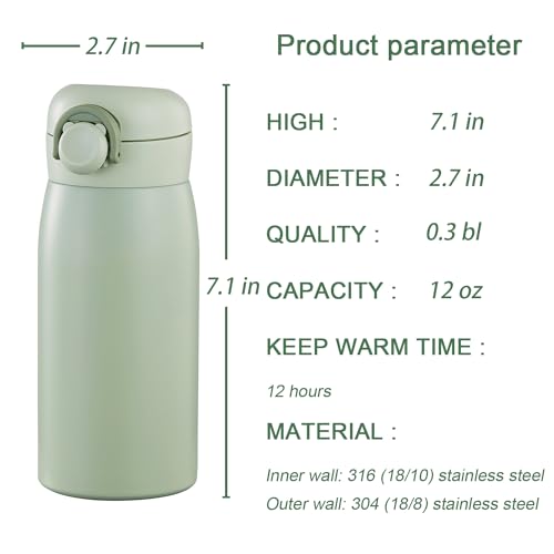 12 oz Mini Water Bottle Small Stainless Steel Thermoses